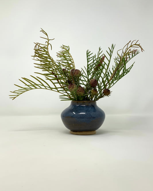 Bud Vase - blue/brown gloss