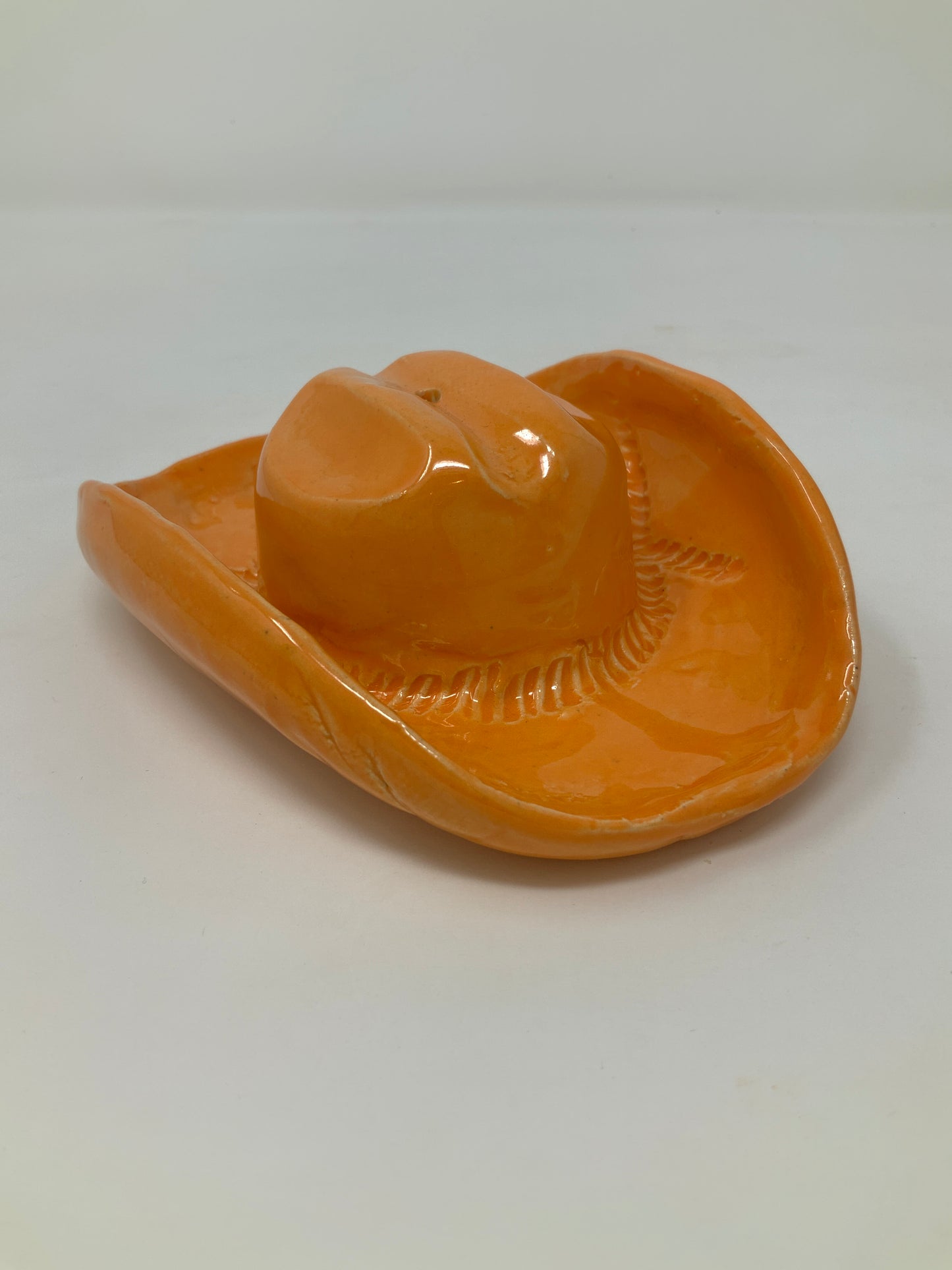 Western Hat Incense Burner—orange sherbet