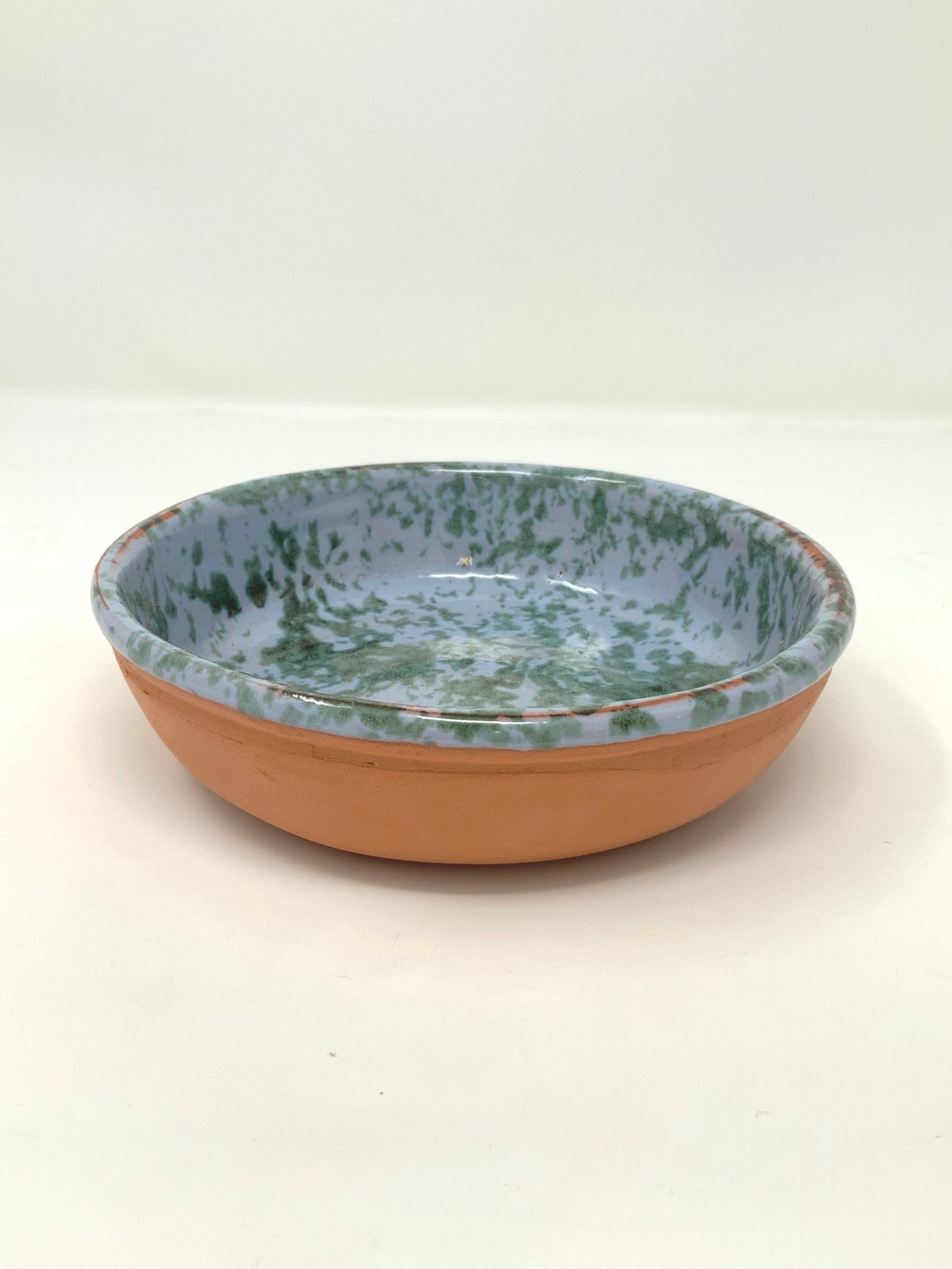 Spongeware Low Bowl— Sky & Pine
