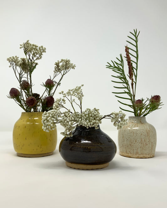 Bud Vase - yellow satin