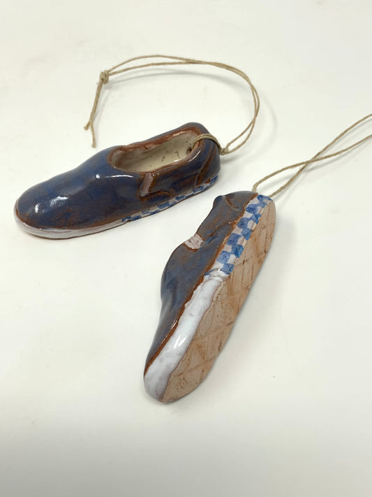 Slip-on Charm -- Blue checkerboard