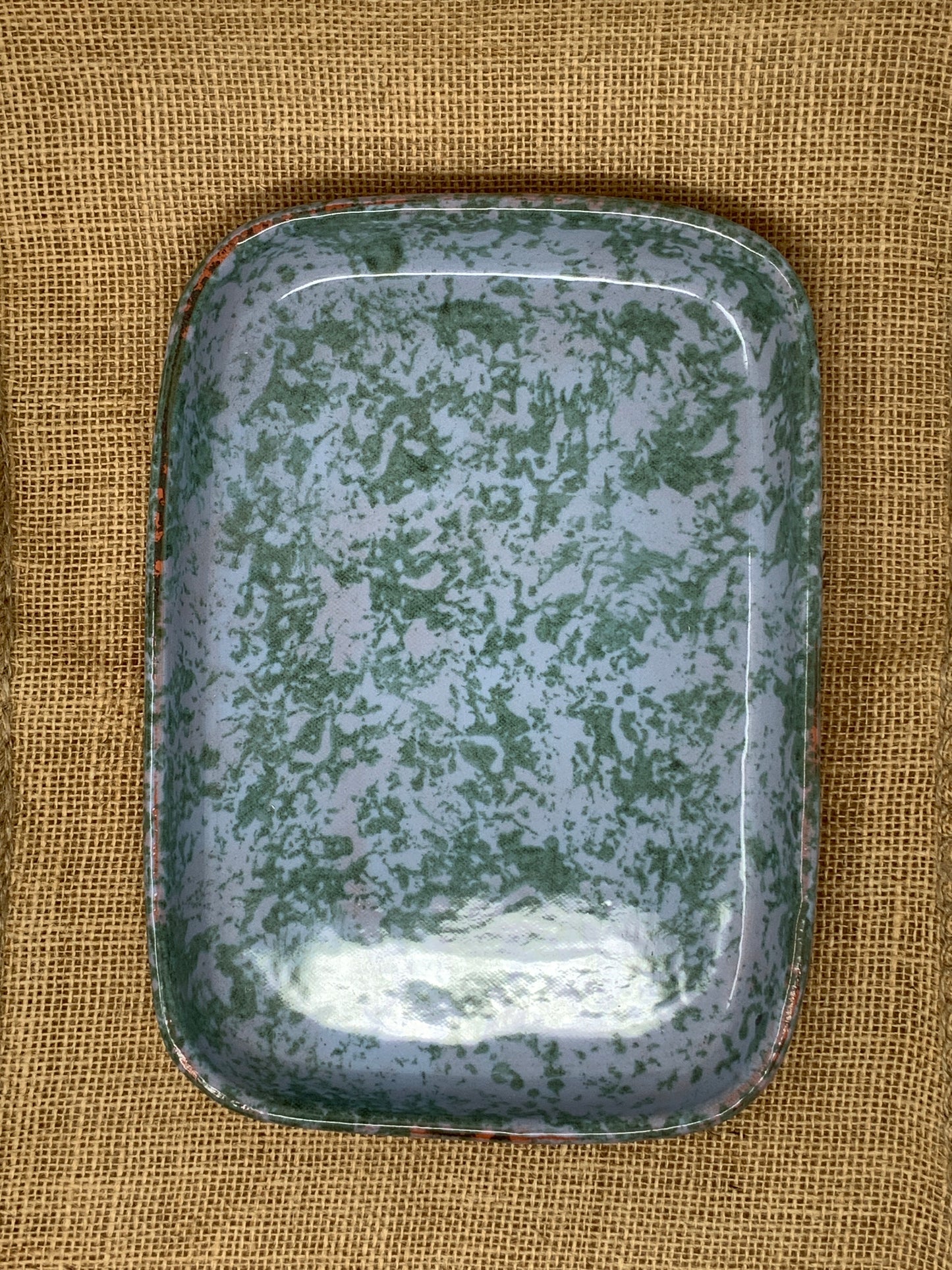 Spongeware Tray—Sky & Pine