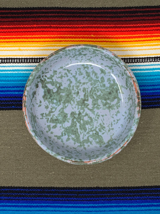 Spongeware Low Bowl— Sky & Pine