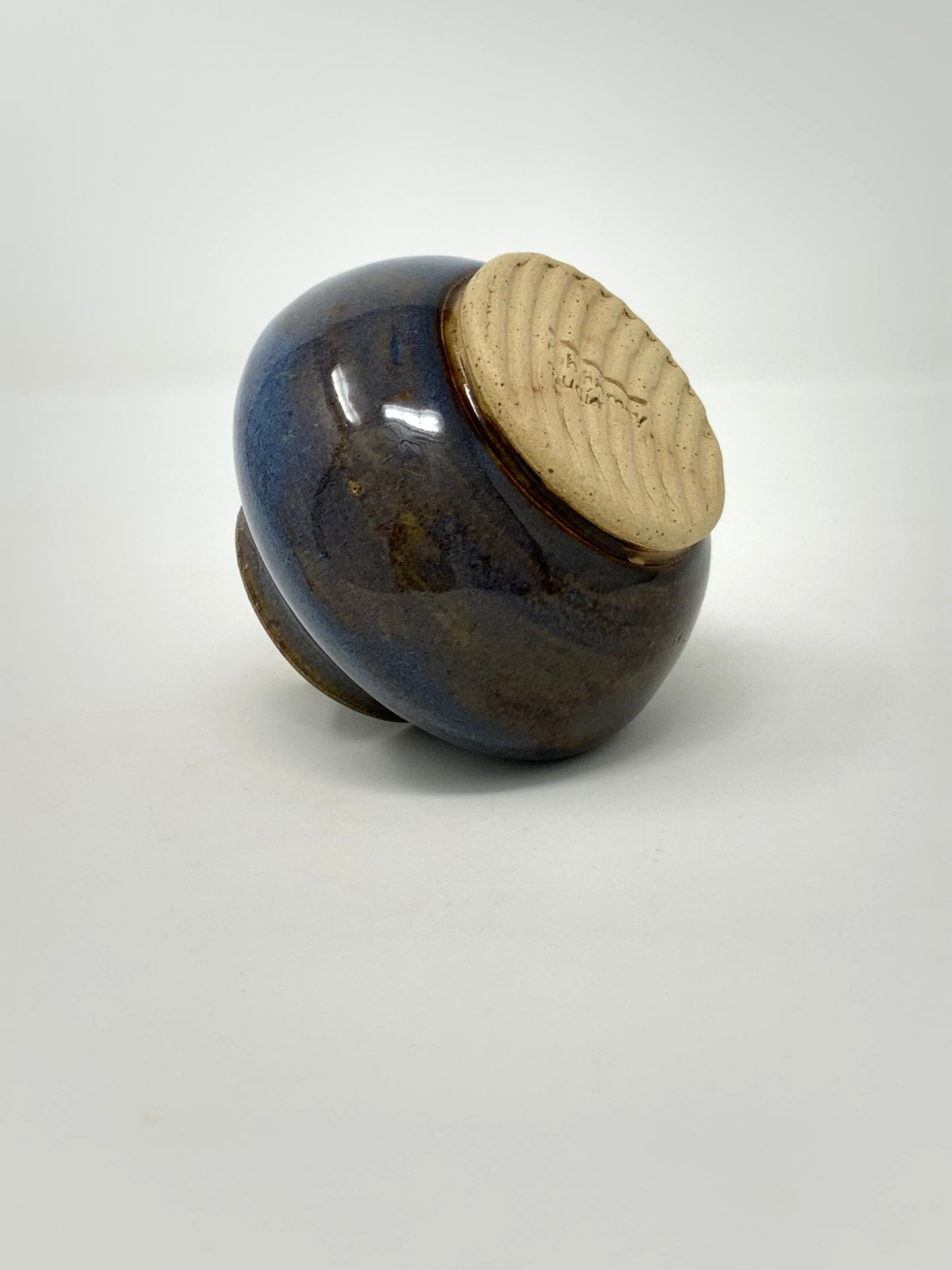 Bud Vase - blue/brown gloss