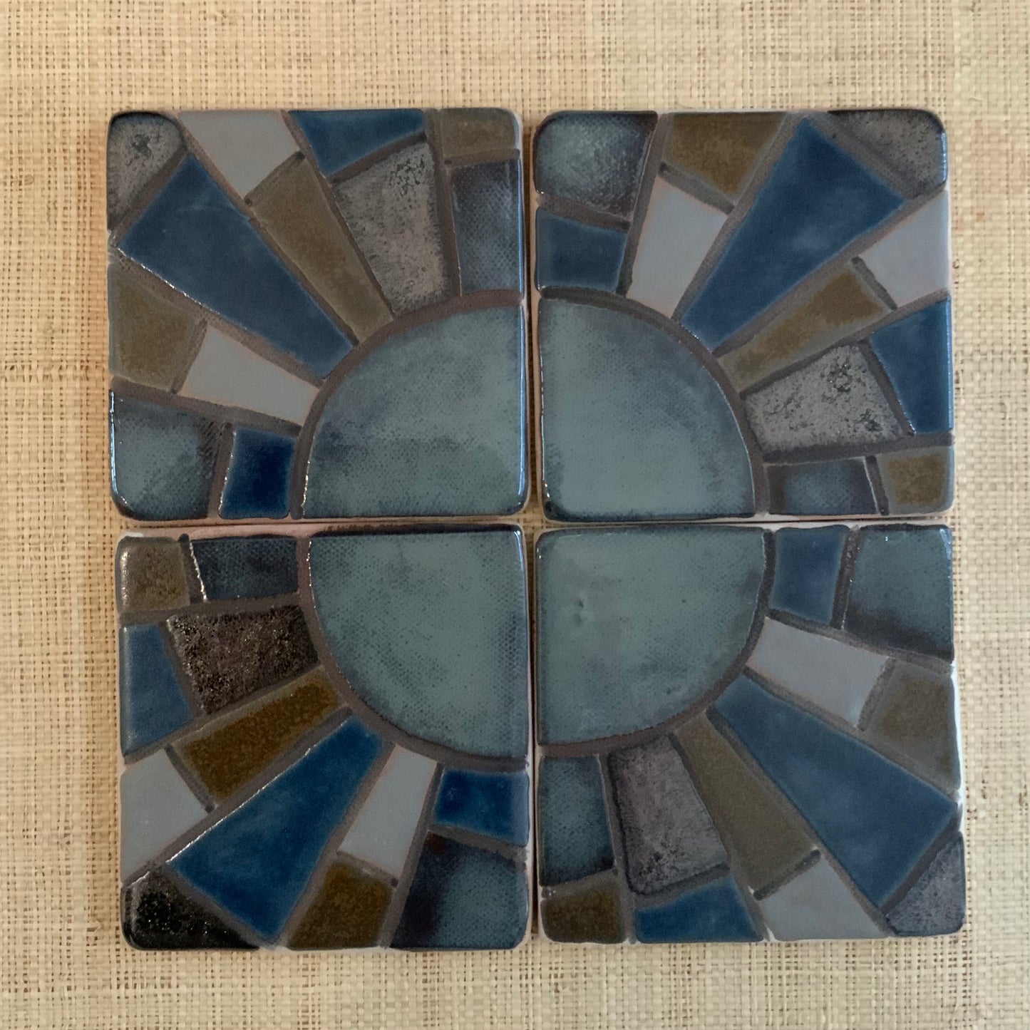 Patchwork Denim Sun Coasters Set of 4